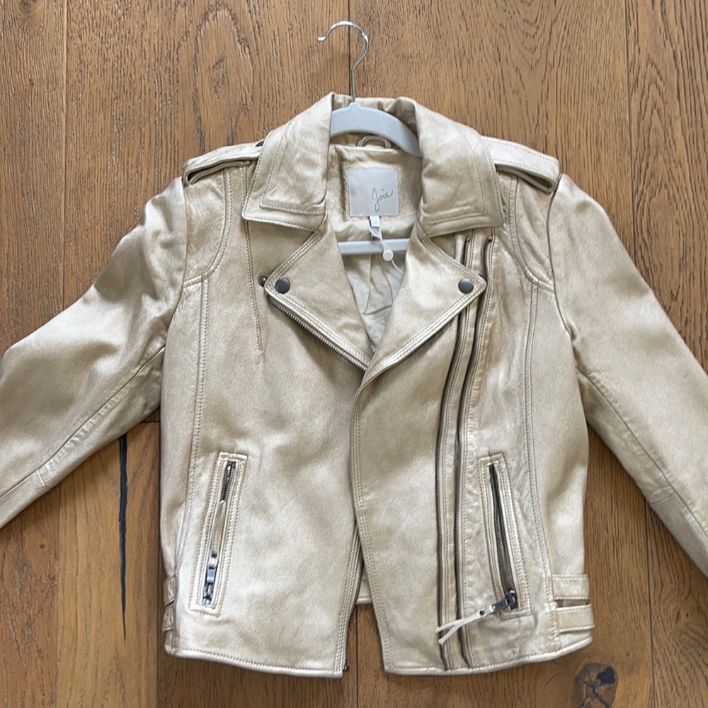 Joie leather gold jacket